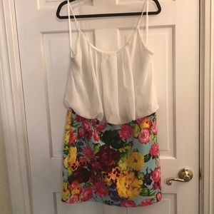 DEB Spring Dress, floral, white, no tag 16-18?